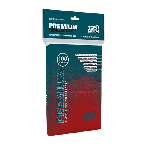 Protectores Top Deck Standard  100 premium Rojo 